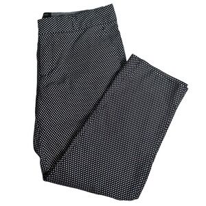 Banana Republic Hampton Petite Black White Dot Print Cropped Pants